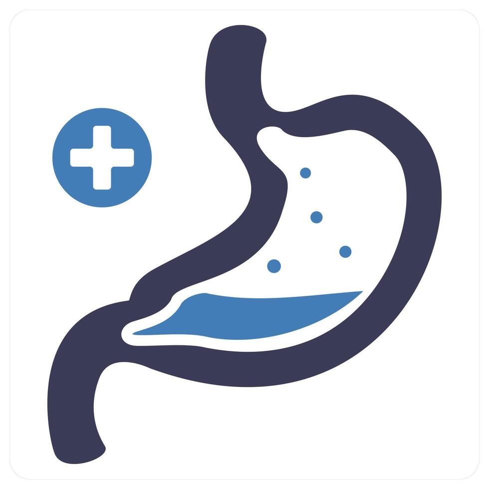 Stomach icon concept in blue color vector