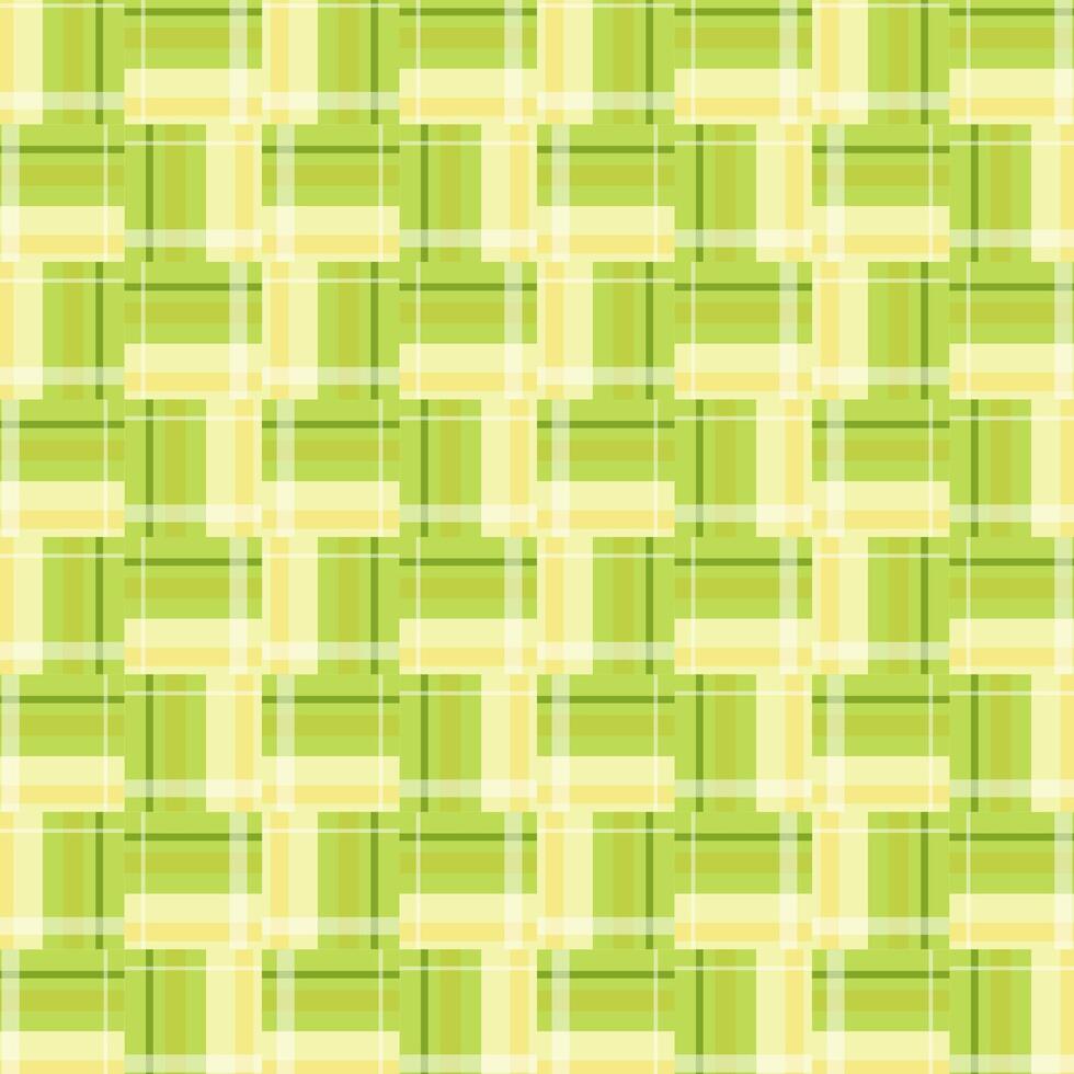 Green Gingham Checkered Pattern. Textile design of textured plaid. Checkered fabric pattern swatch for print, tartan, gift wrap, textiles, checkered background for tablecloth. Stripes crossed vector