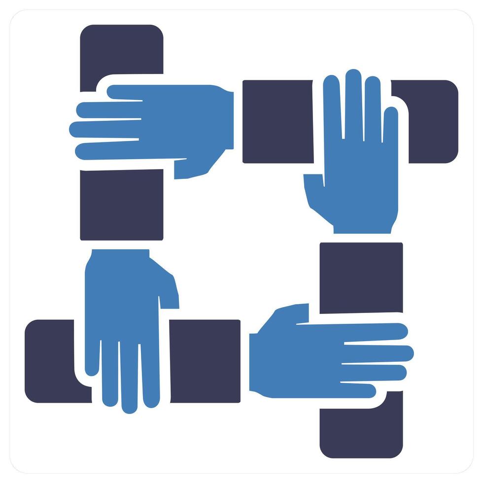 Teamwork concept in blue color vector