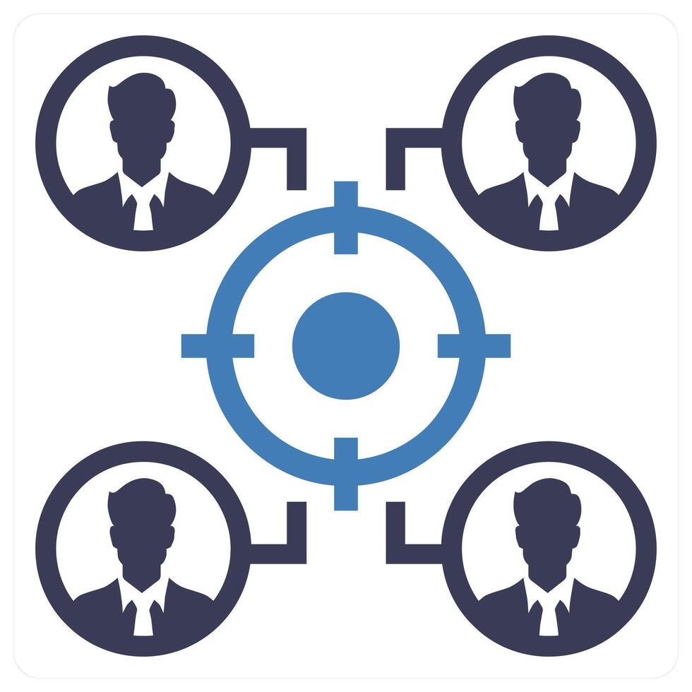 Team Work icon concept in blue color vector
