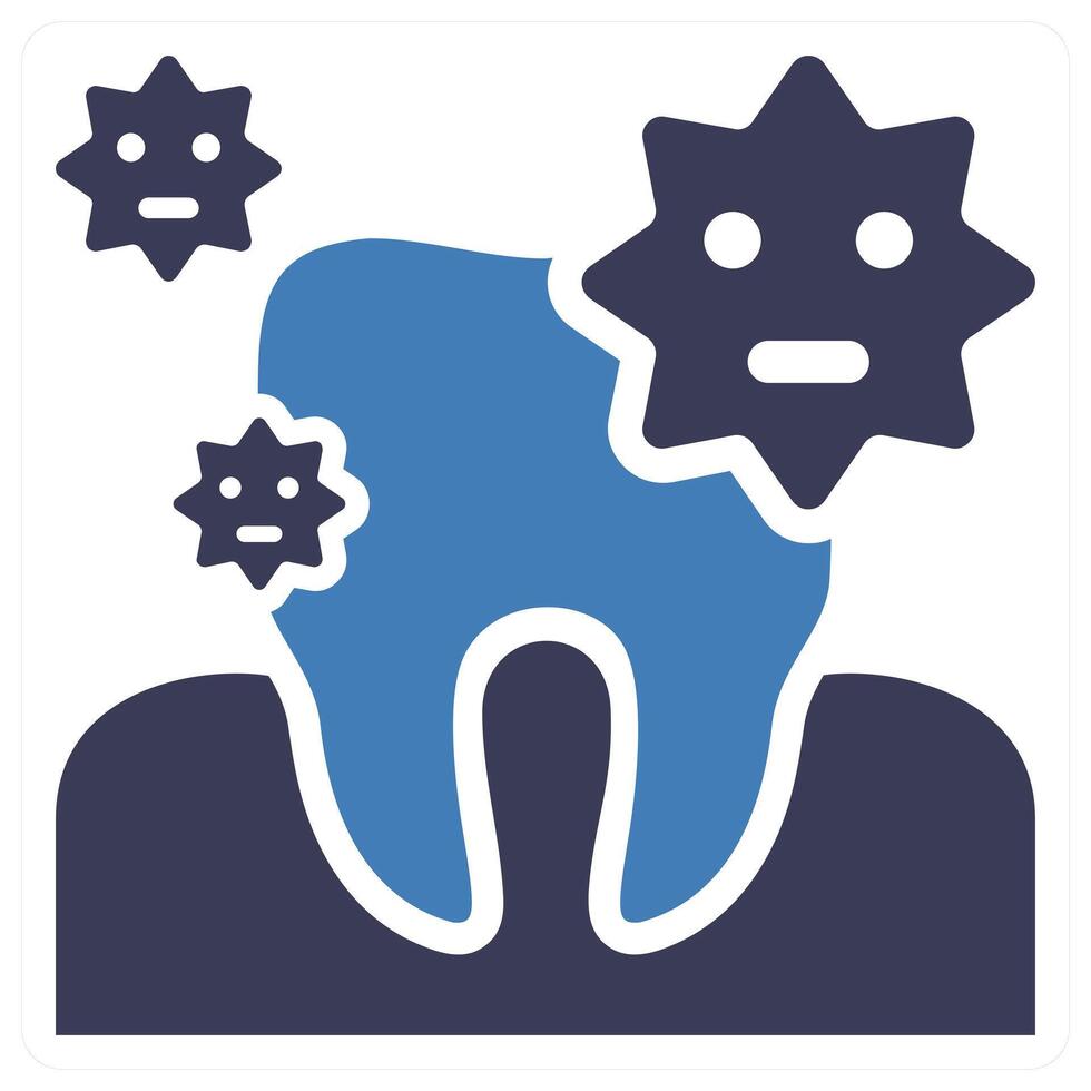 Teeth Bacteria icon concept in blue color vector