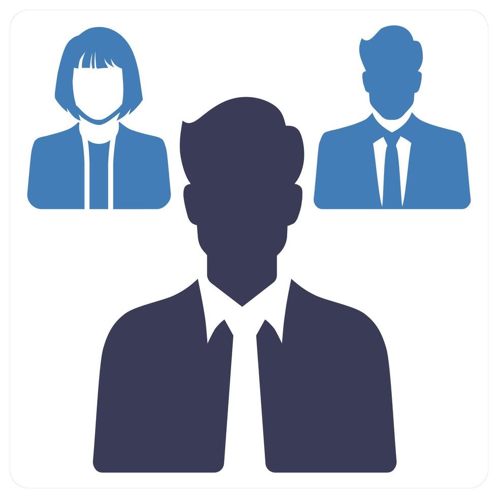 Team Leader icon concept in blue color vector