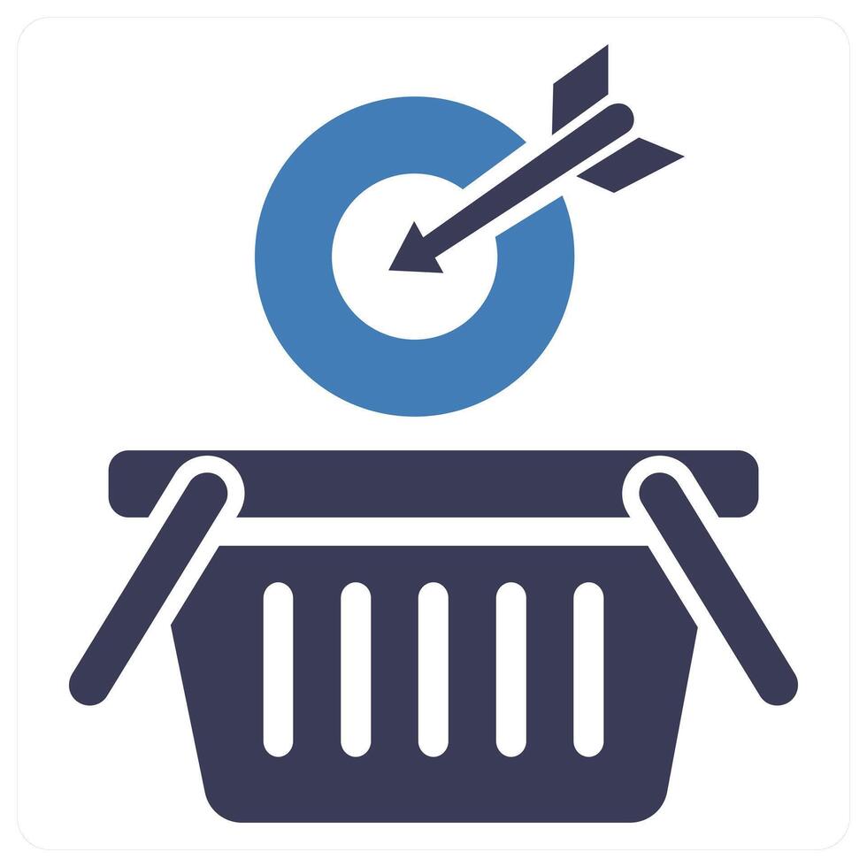 Target Shopping icon concept in blue color vector