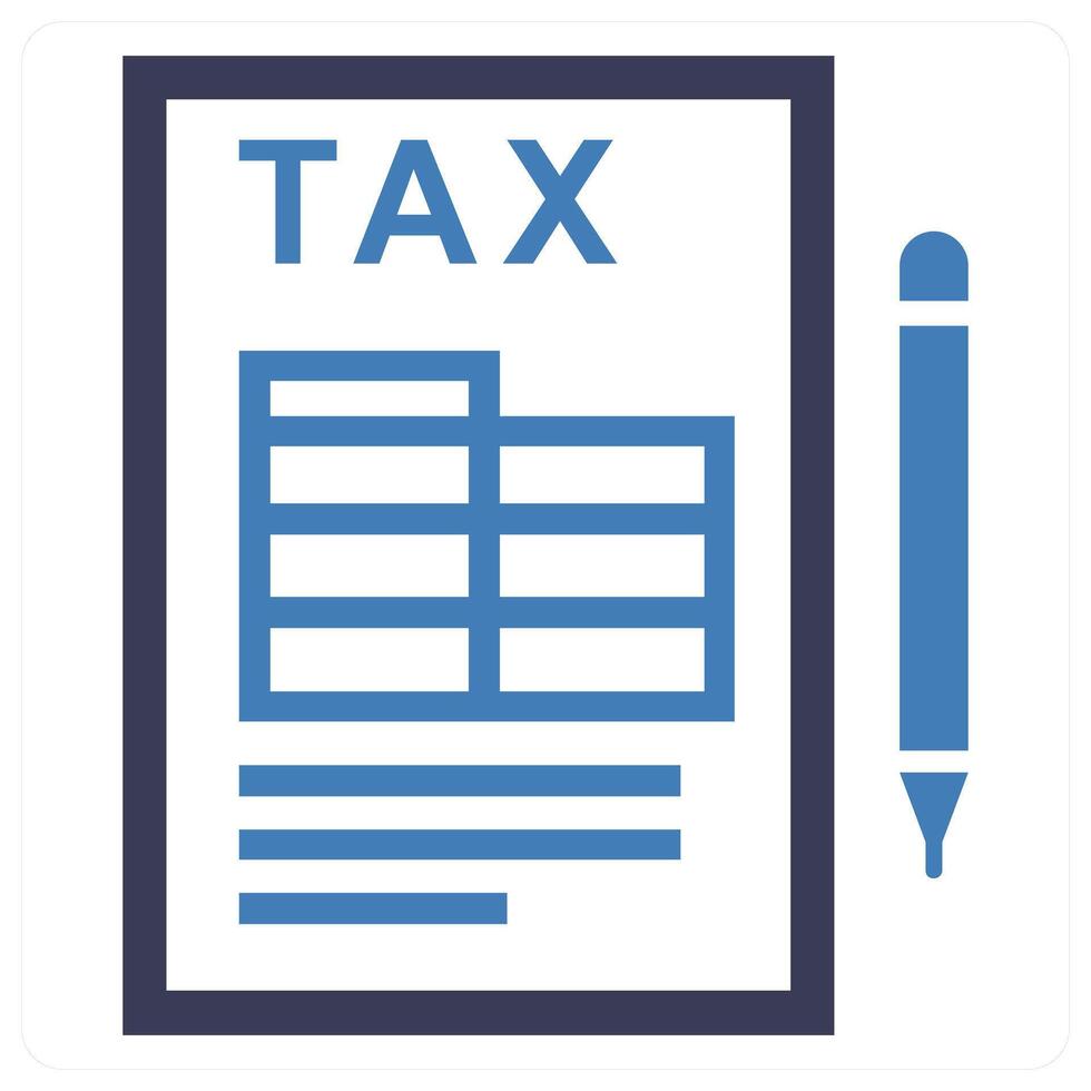 Tax Form icon concept in blue color vector
