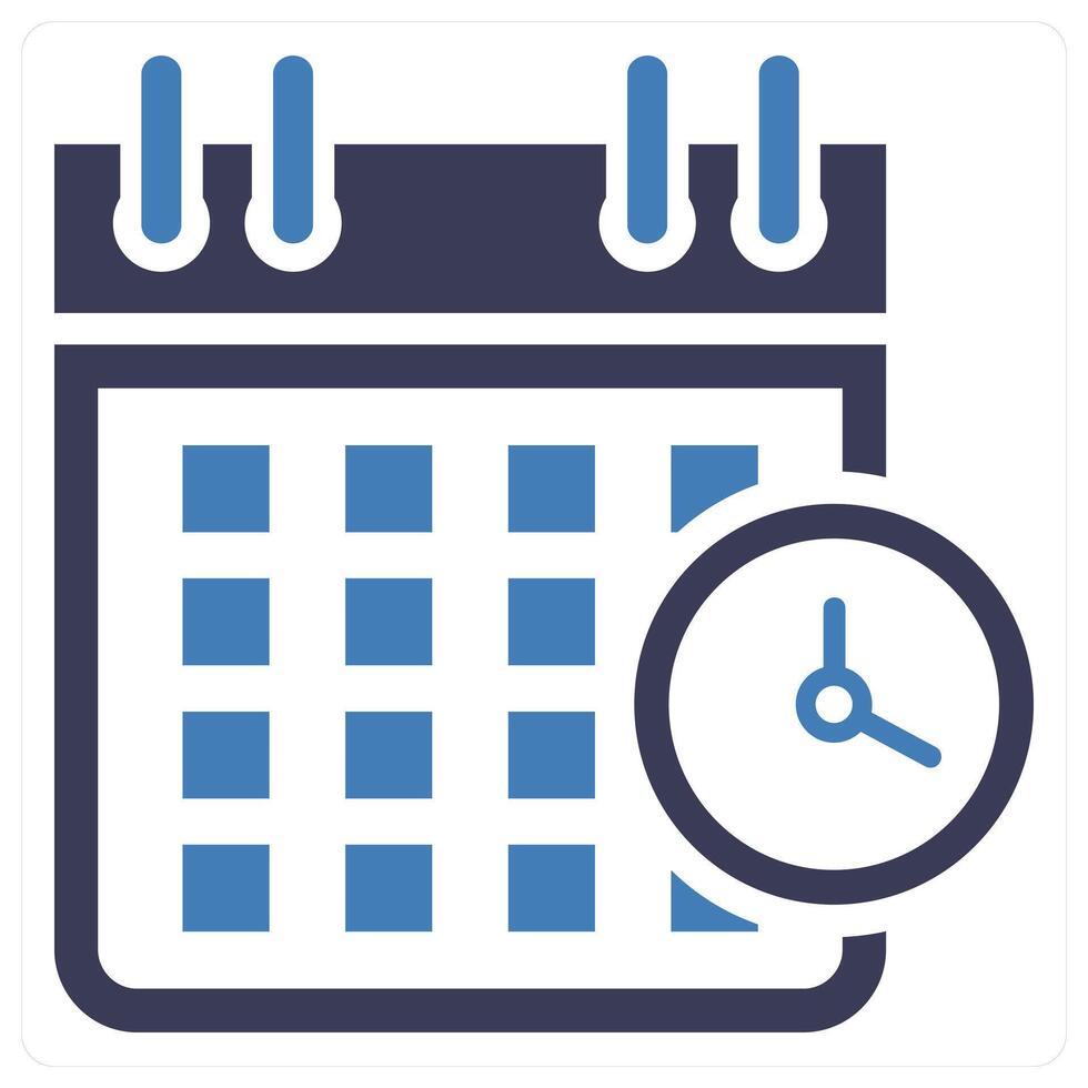 Time Table icon concept in blue color vector