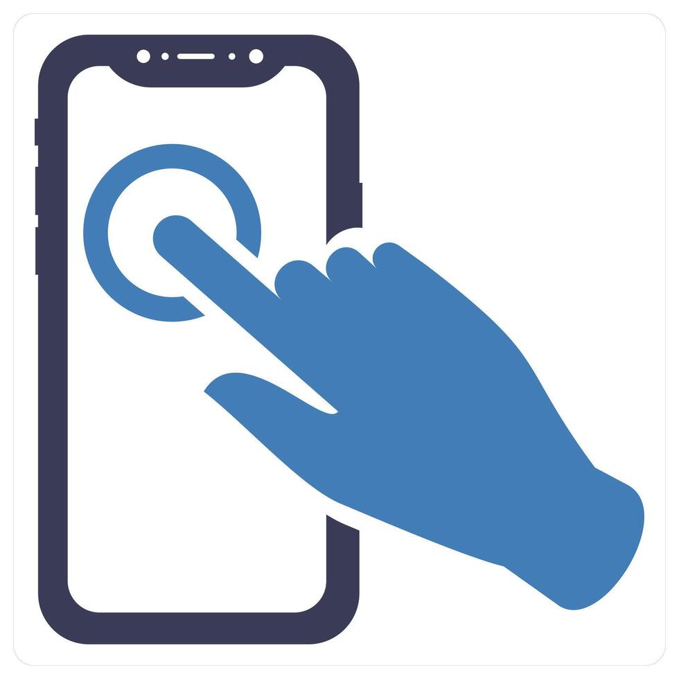 Touch Screen icon concept in blue color vector