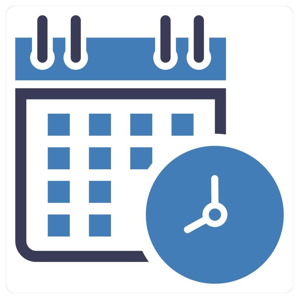 Time Management and schedule icon concept in blue color vector