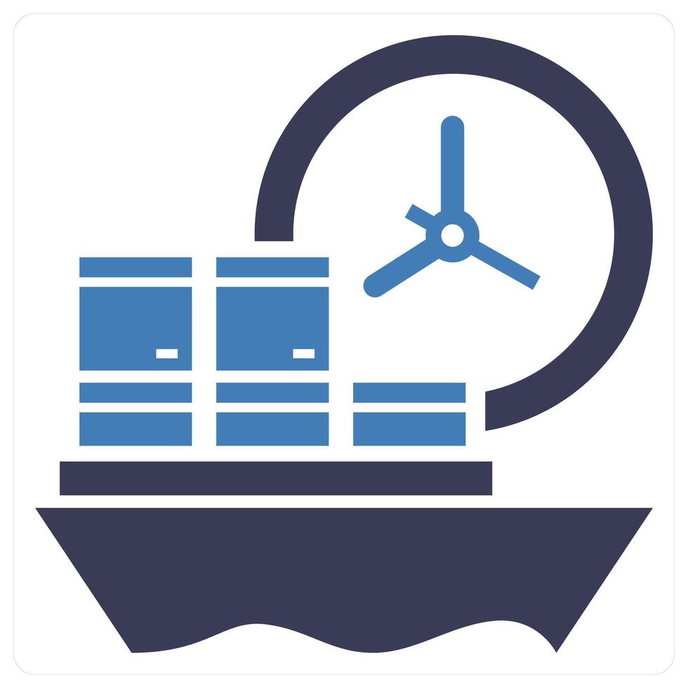 Timed Shipment icon concept in blue color vector