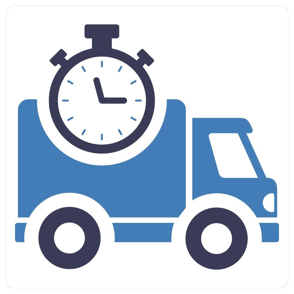 Timed Delivery icon in blue color vector