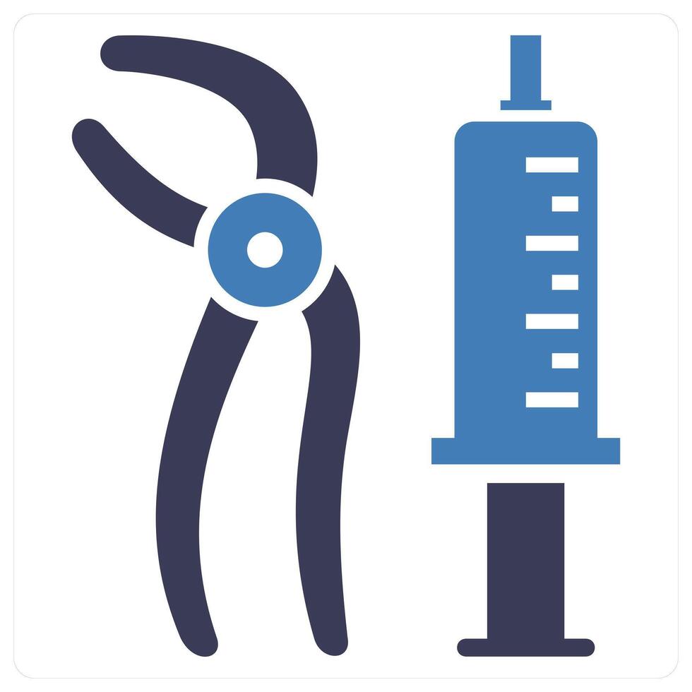Tooth Removal Tool icon concept in blue color vector