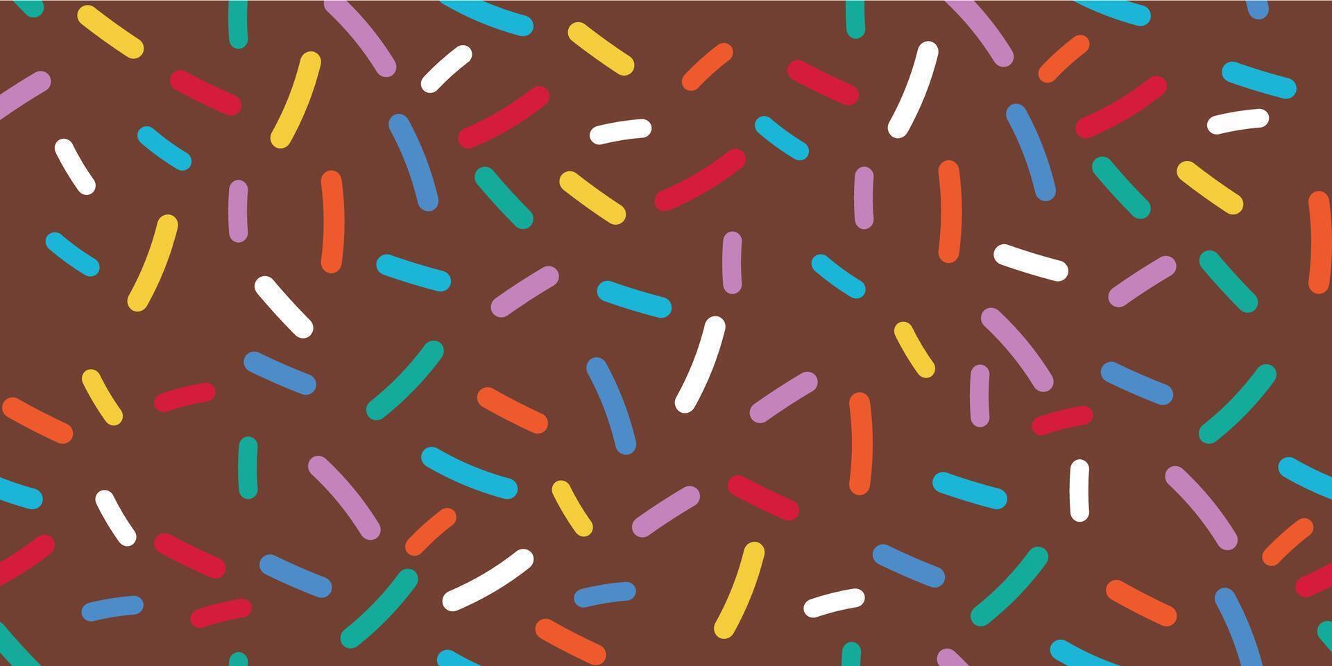 Colorful Sweet Sprinkle Donut Texture with Seamless Candy Background Featuring Tiny Rainbow Sugar Vermicelli and Dessert Glaze for Creative Fun Confectionery Design and Decoration vector