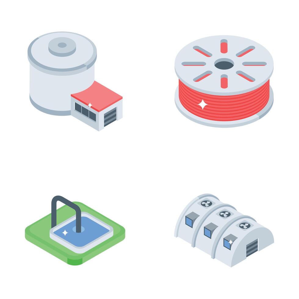 Check out our premium pack of industrial icon in isometric style vector