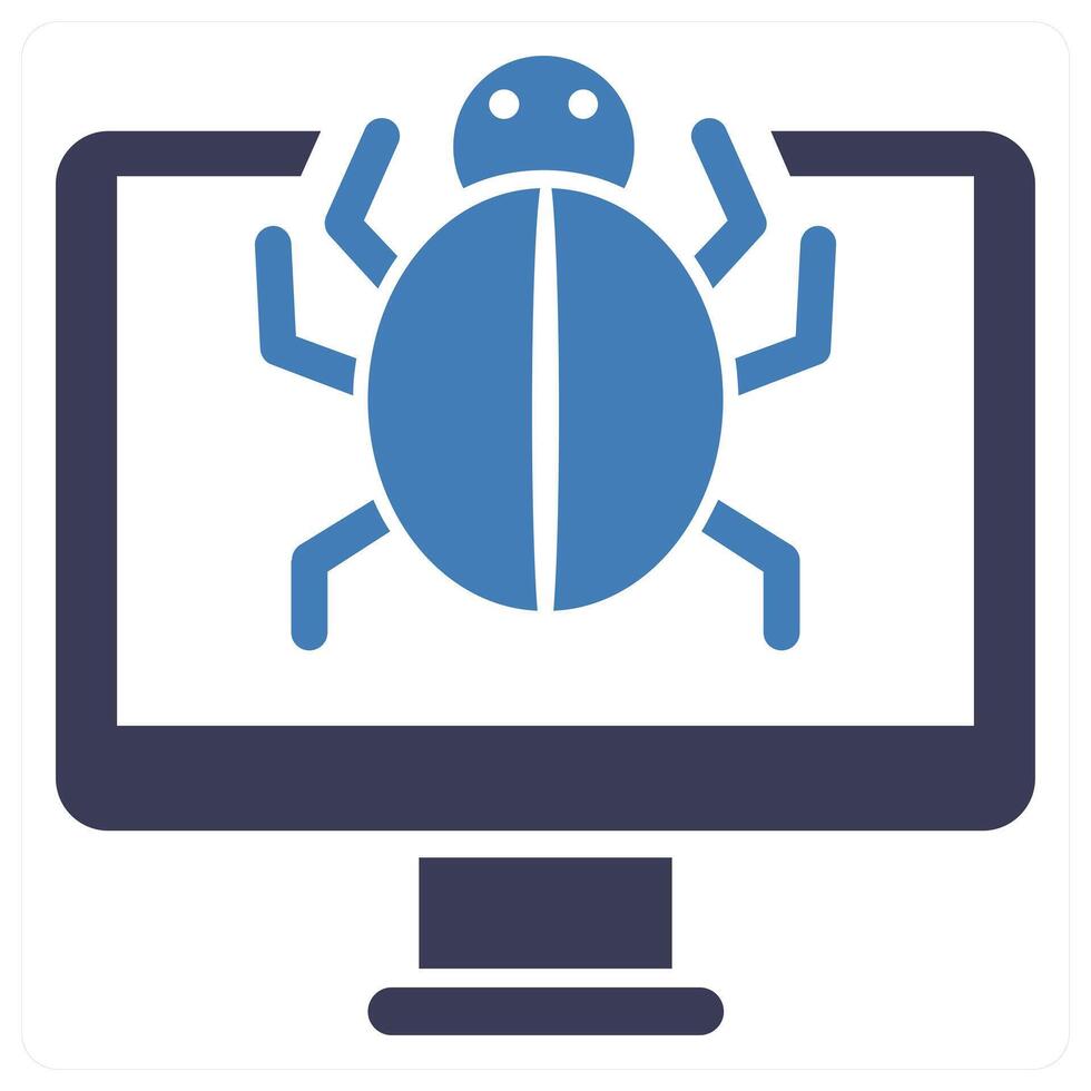 Virus Infected icon concept in blue color vector