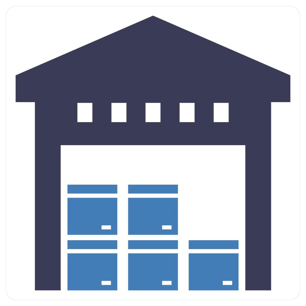 Warehouse icon concept in blue color vector