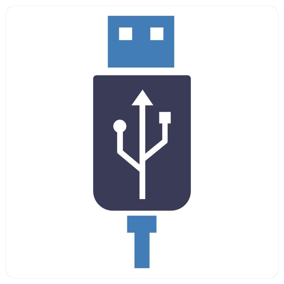 USB icon concept in blue color vector