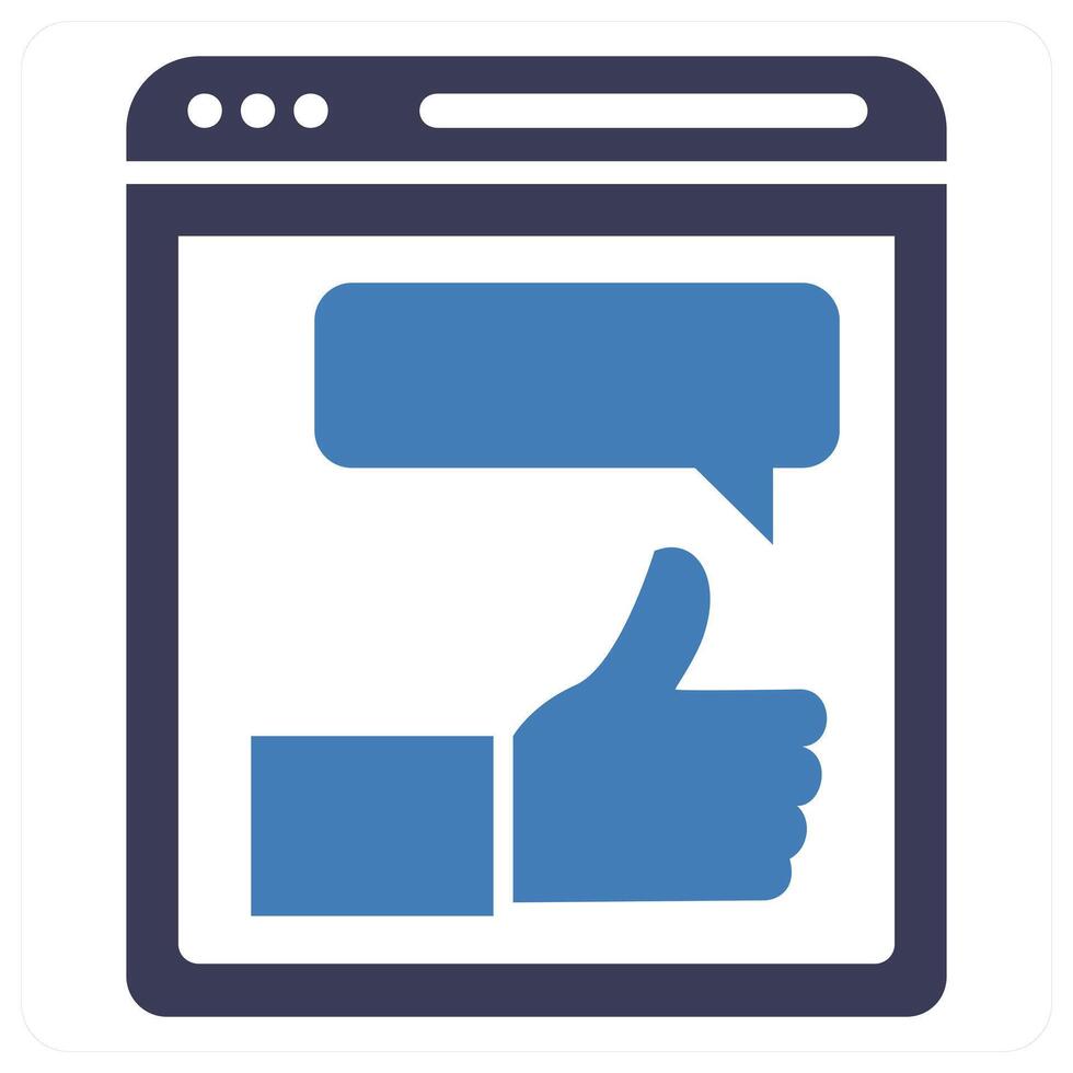 Web feedback icon concept in blue color vector