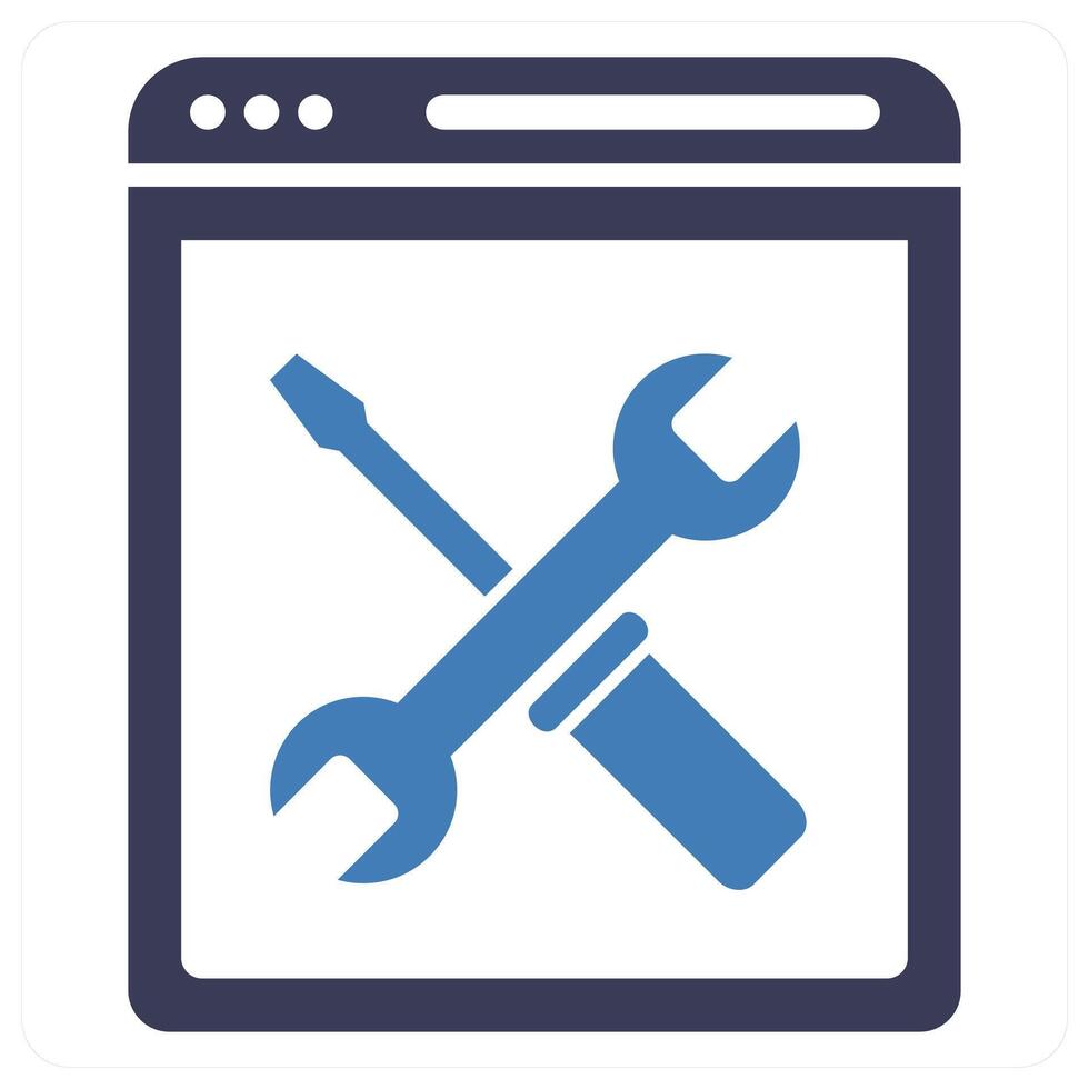 Web Page Settings icon concept in blue color vector