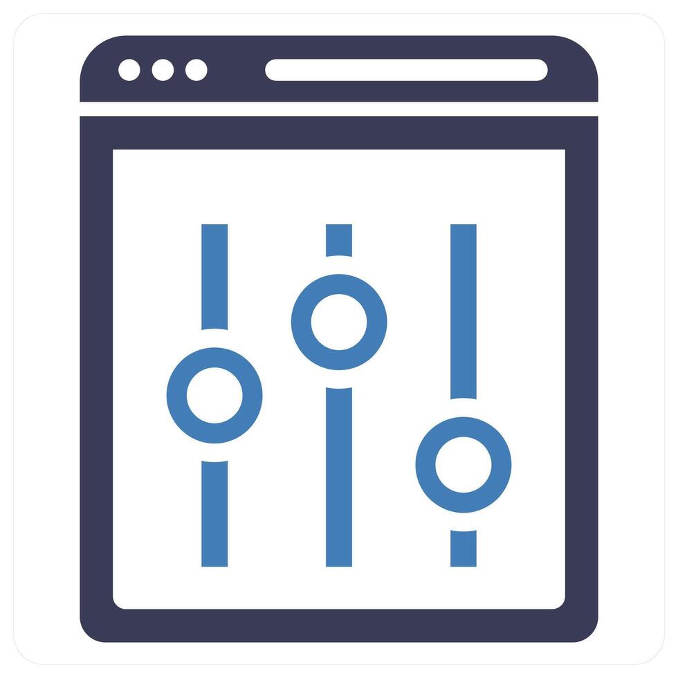 Webpage Configuration icon concept in blue color vector