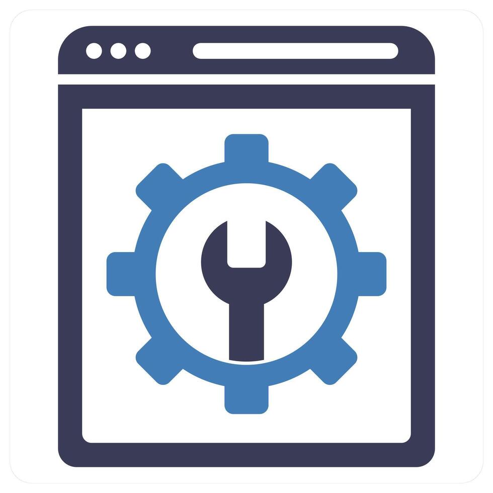 Website Settings and optimization icon in blue color vector