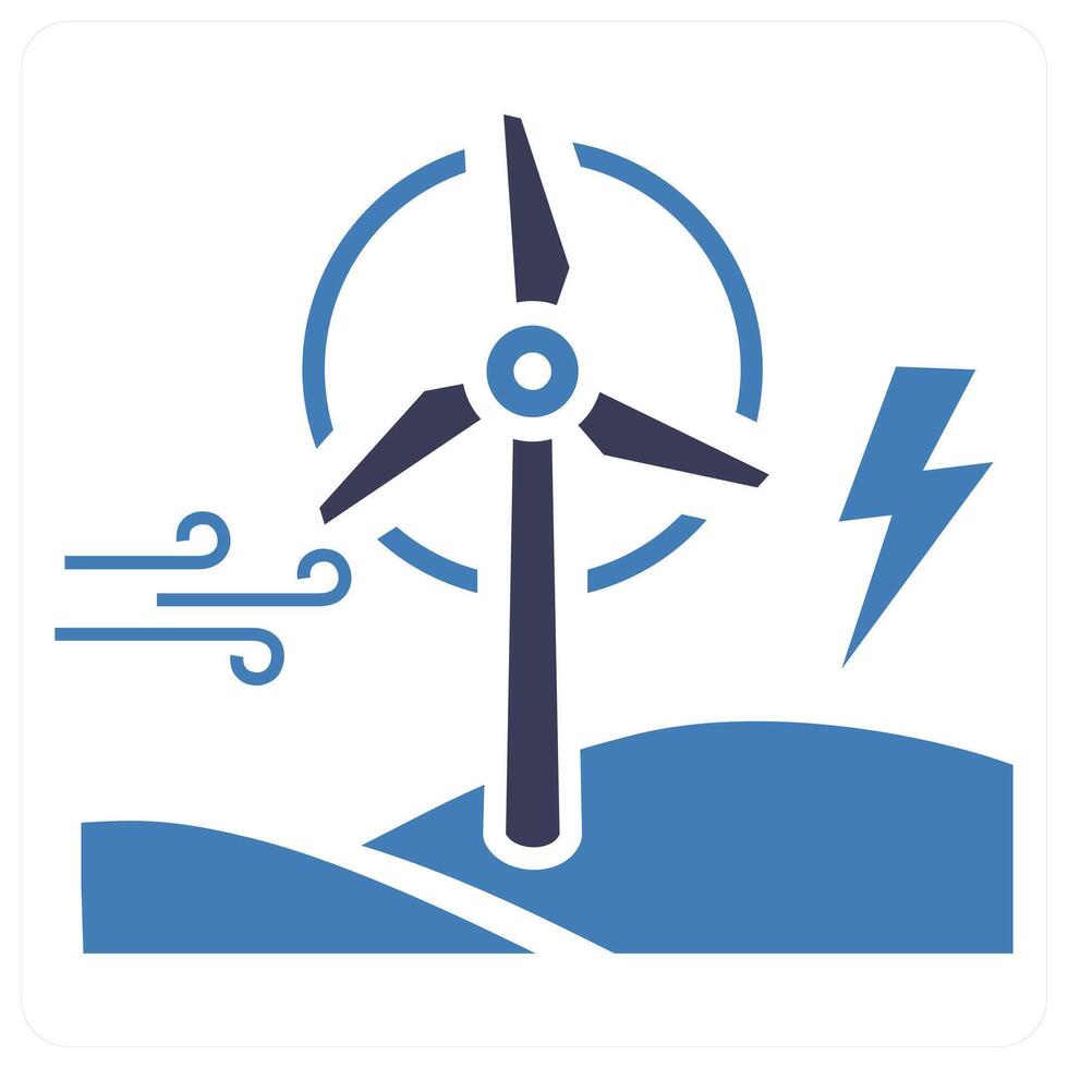 Wind Power icon concept in blue color vector
