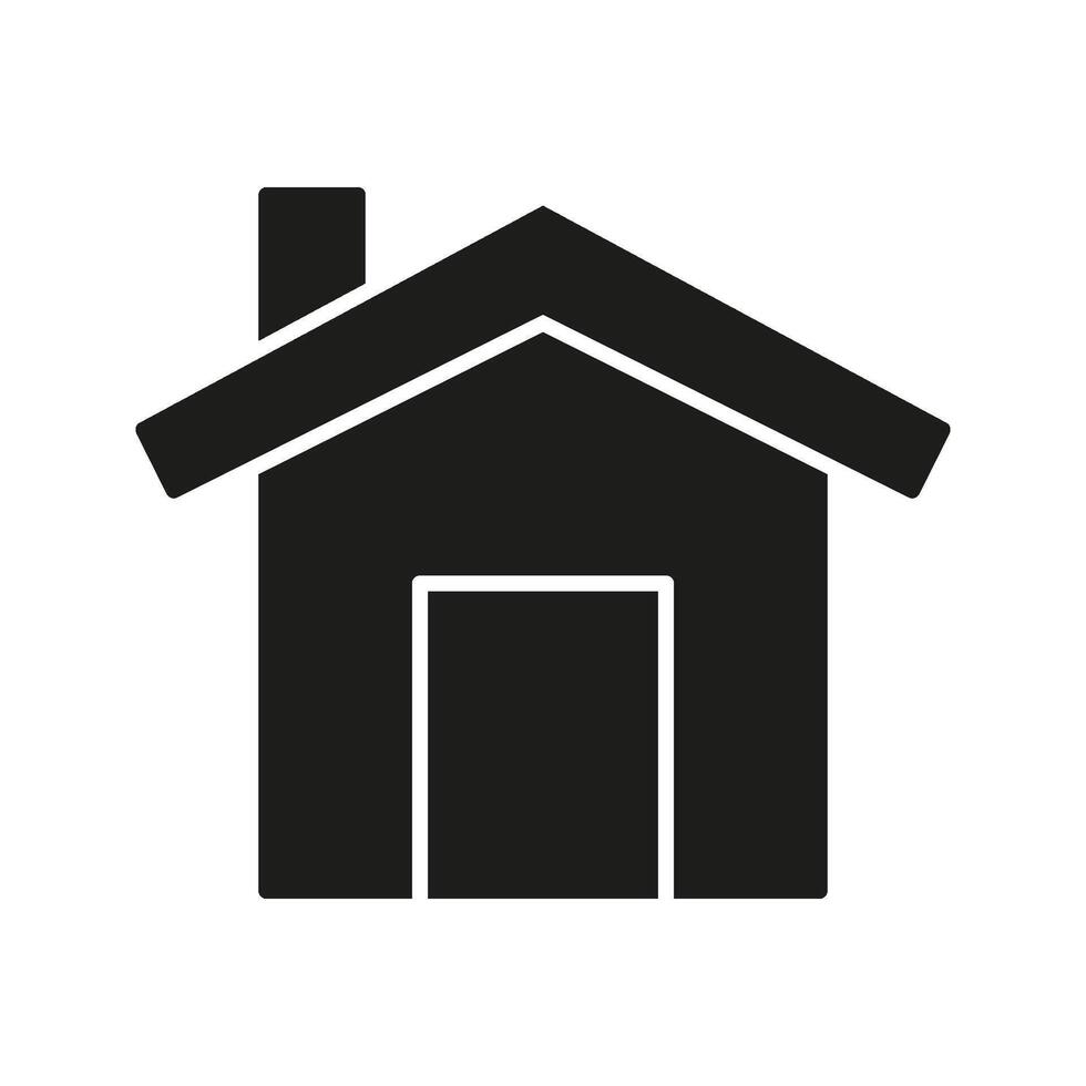 House With Chimney Solid Icon. Residential Building, Home Ownership, And Real Estate Silhouette Symbol. Architecture And Housing Concept. Isolated Illustration vector