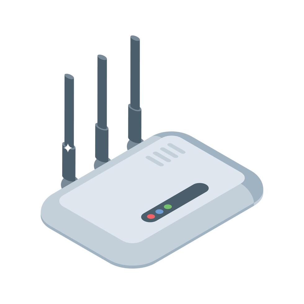 Discover this isometric icon of modem connectivity device vector