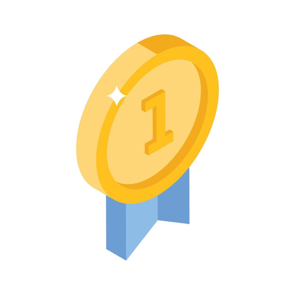 Have a look at this isometric icon of first position ranking vector