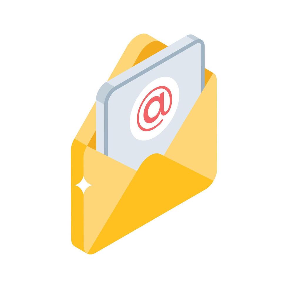 A stylish isometric style icon of email marketing service vector