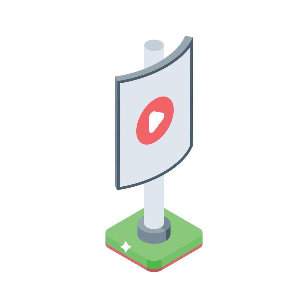 Catch this isometric icon featuring advertising panel vector