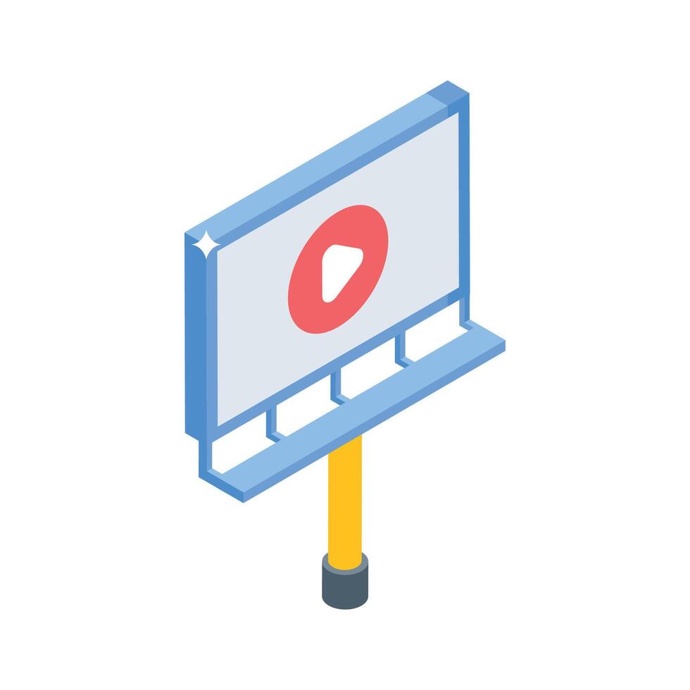 A well designed isometric style icon showing billboard marketing vector