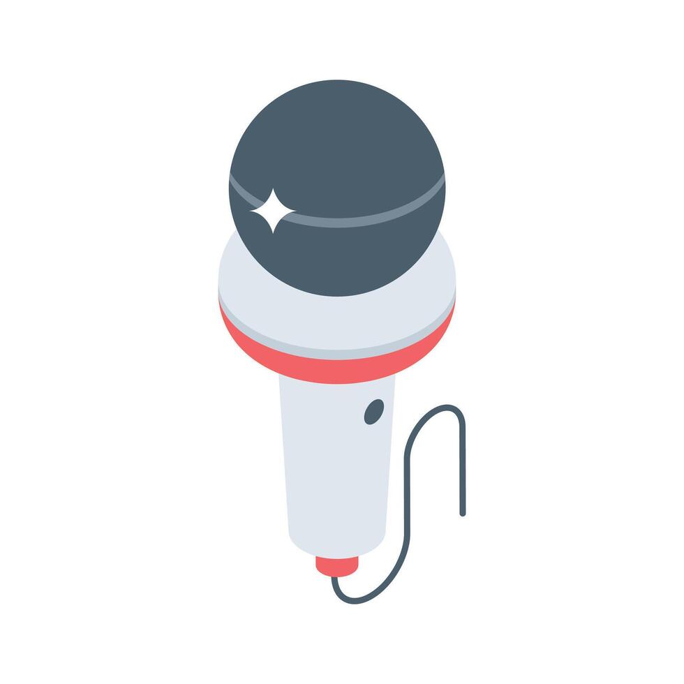 A modern isometric style icon featuring mic vector