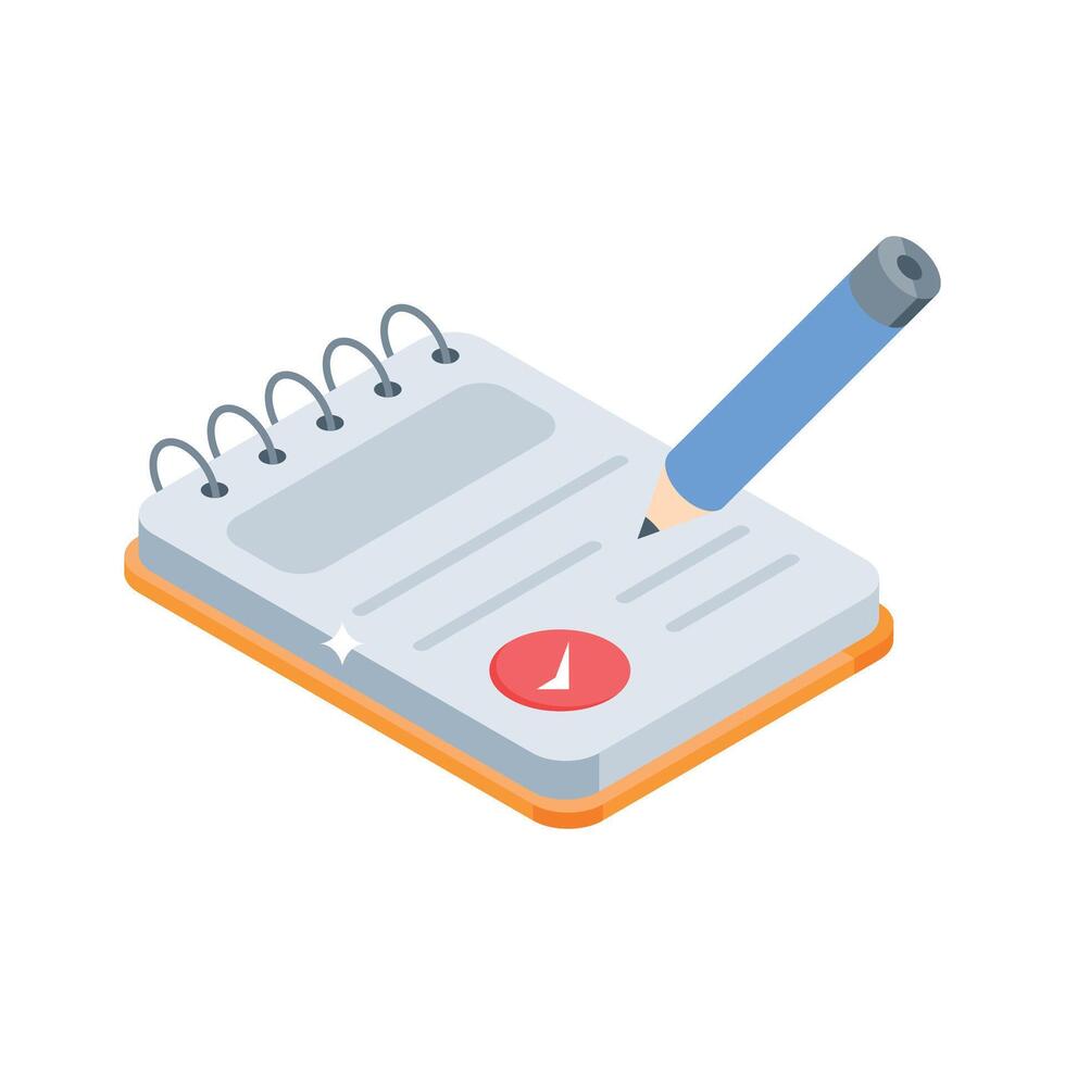 A visually appealing isometric style icon of content plan vector