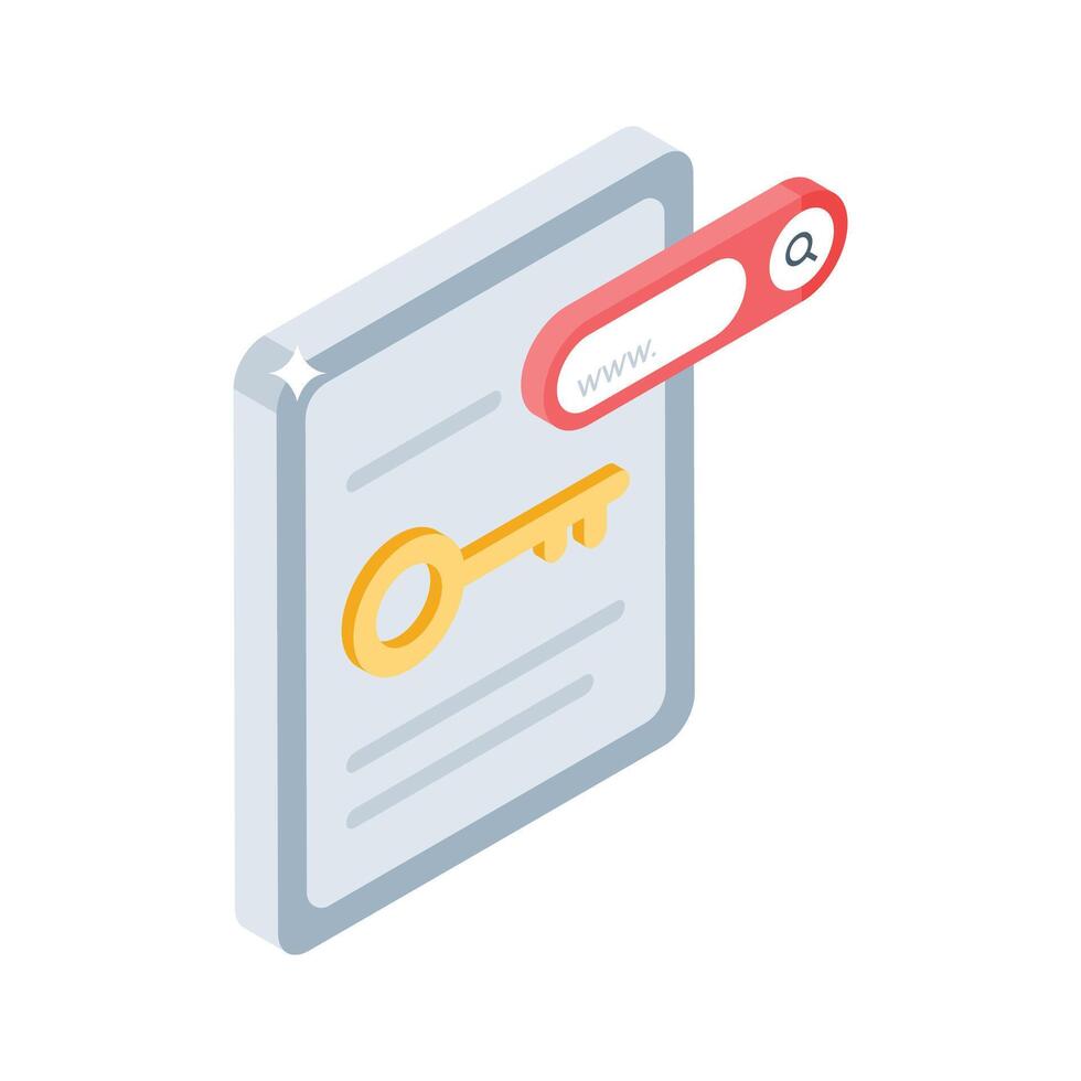 Take a look at this isometric icon of keyword search vector