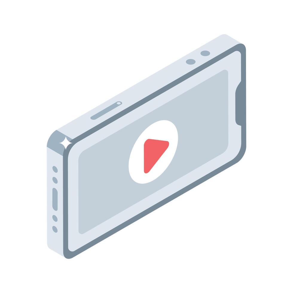 An impressive isometric style icon of mobile vector