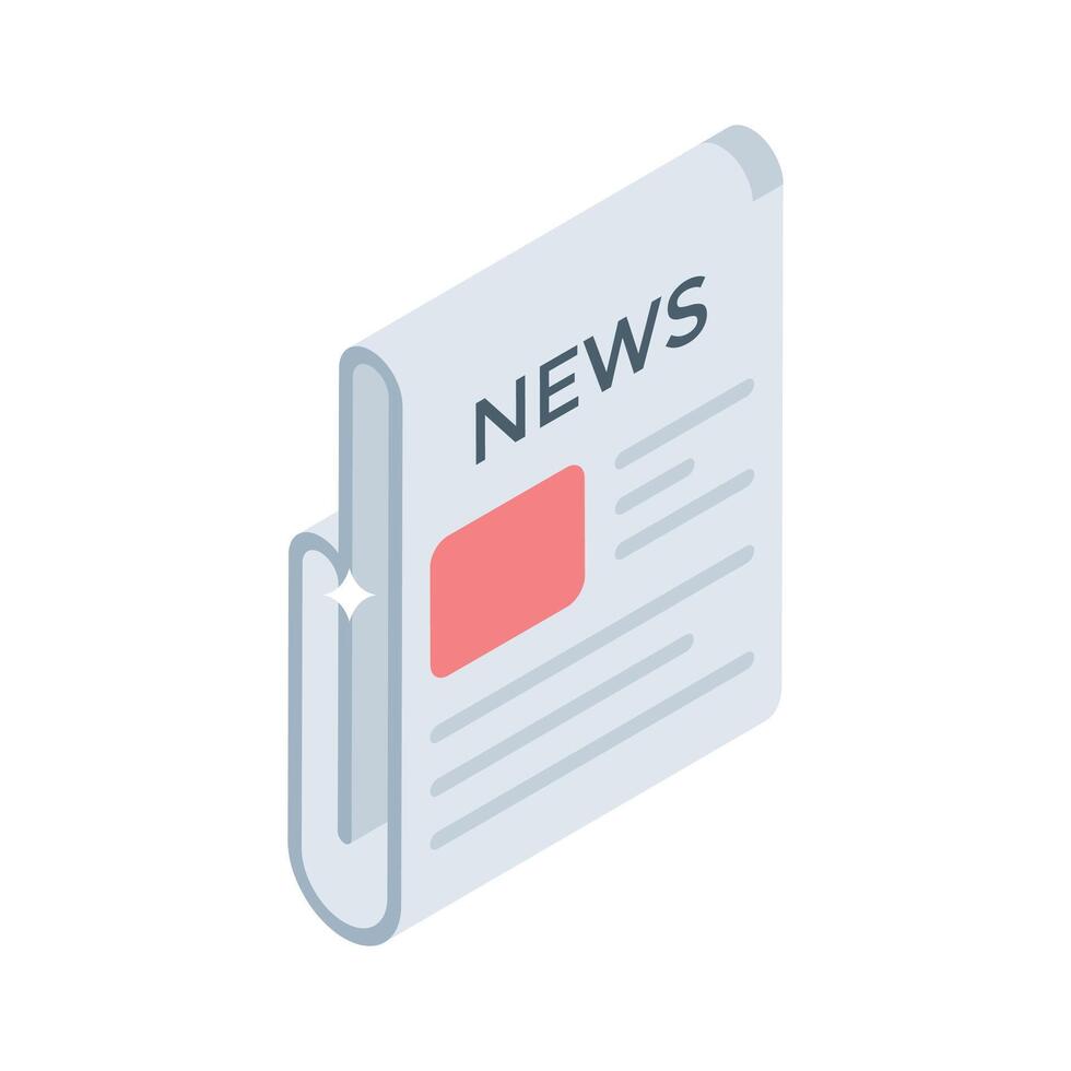 Here is an isometric style icon of breaking news vector