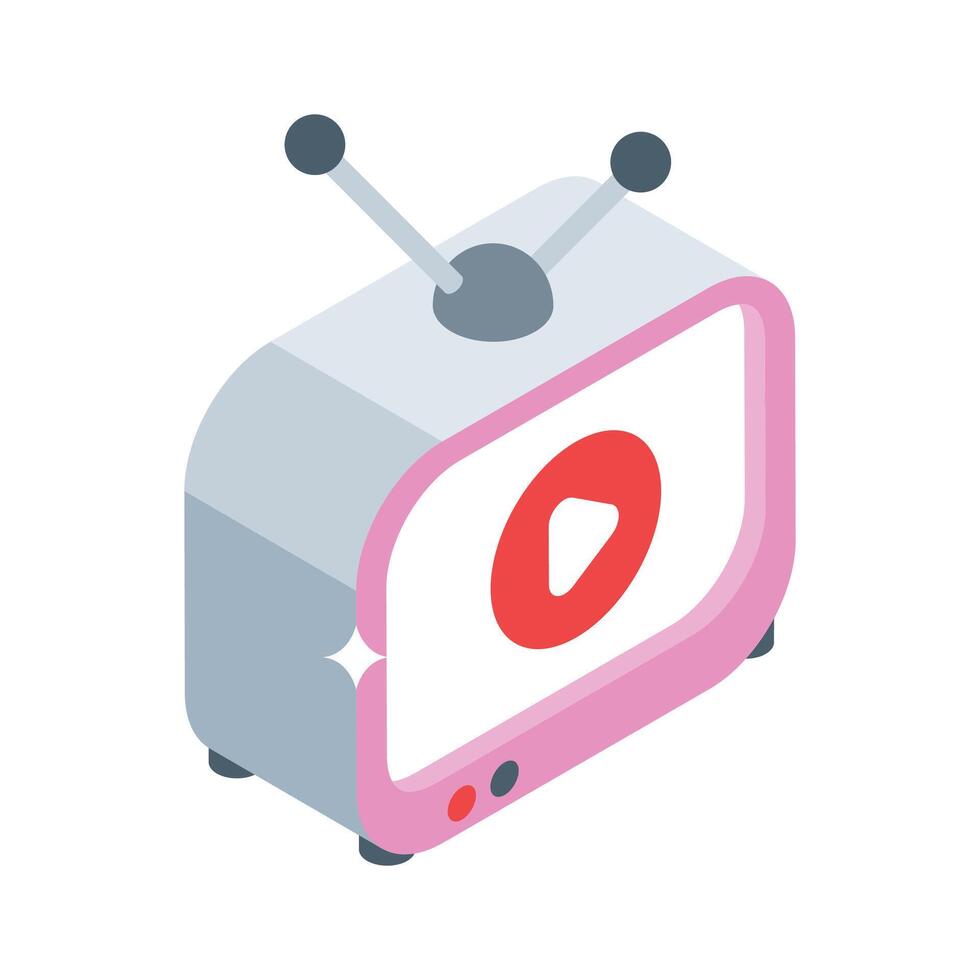 Check out this isometric icon of tv commercial broadcast vector