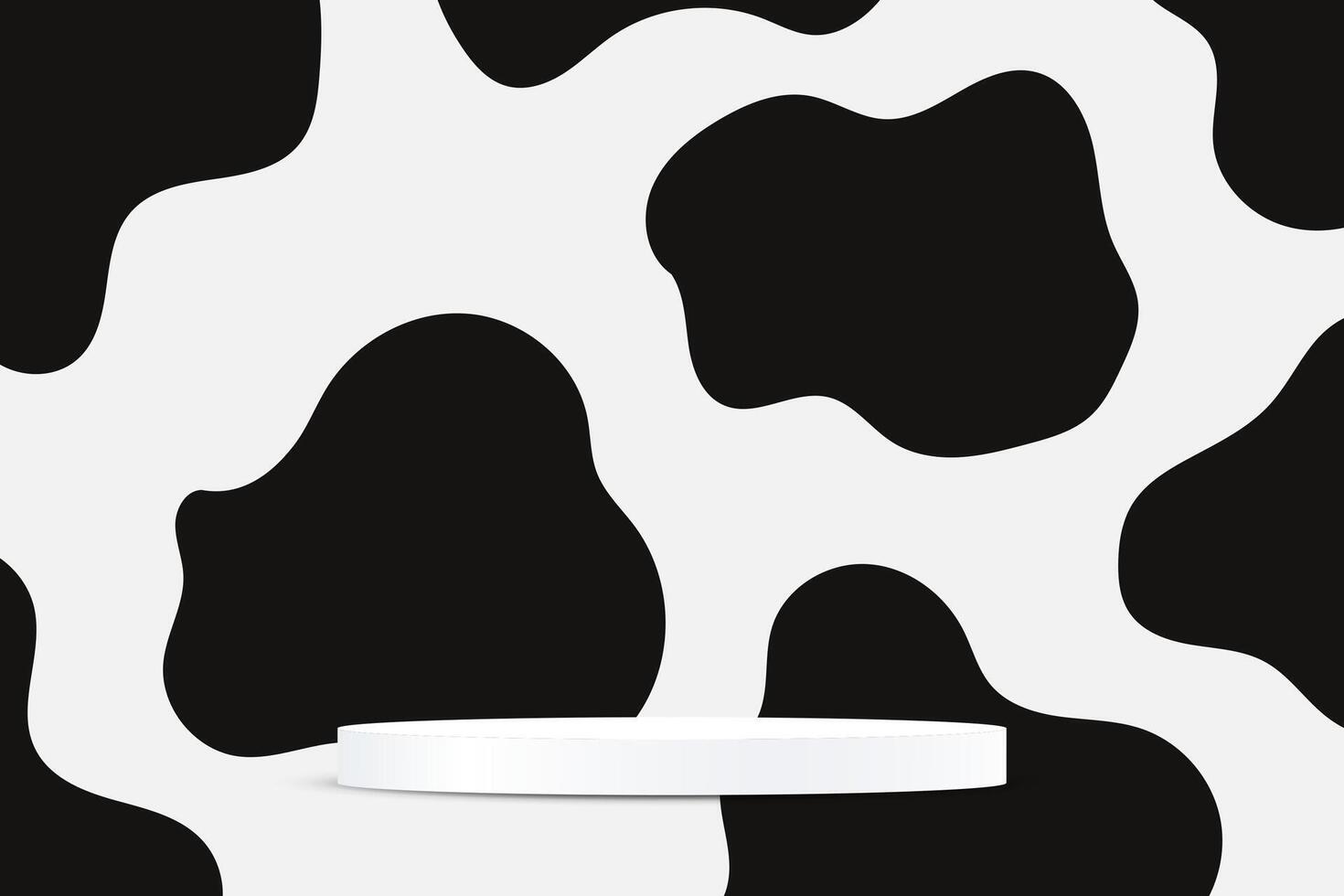 Simple cow skin pattern background, 3d with podium space for selling products, backdrop, wallpaper, background, text. illustration. vector