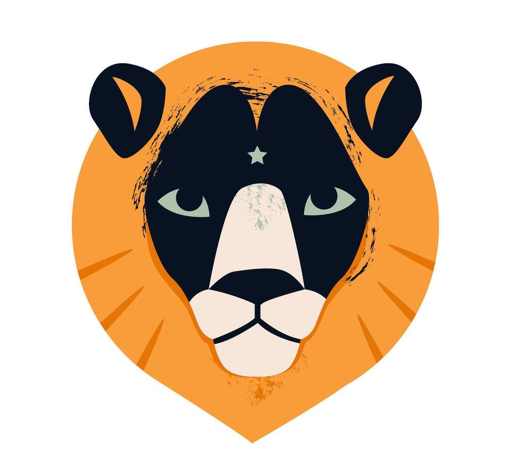 Flat illustration of the Leo zodiac sign. Leo constellation and zodiac symbol. vector
