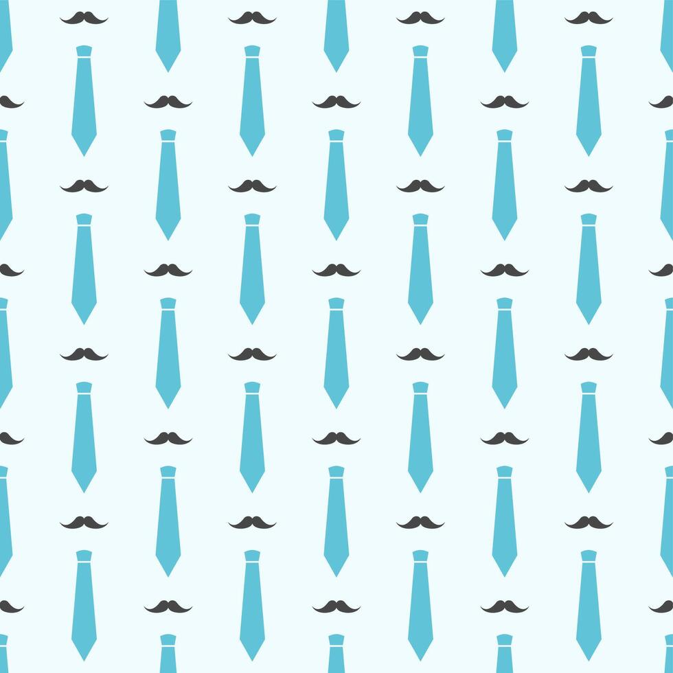 Seamless pattern with mustaches and neckties vector