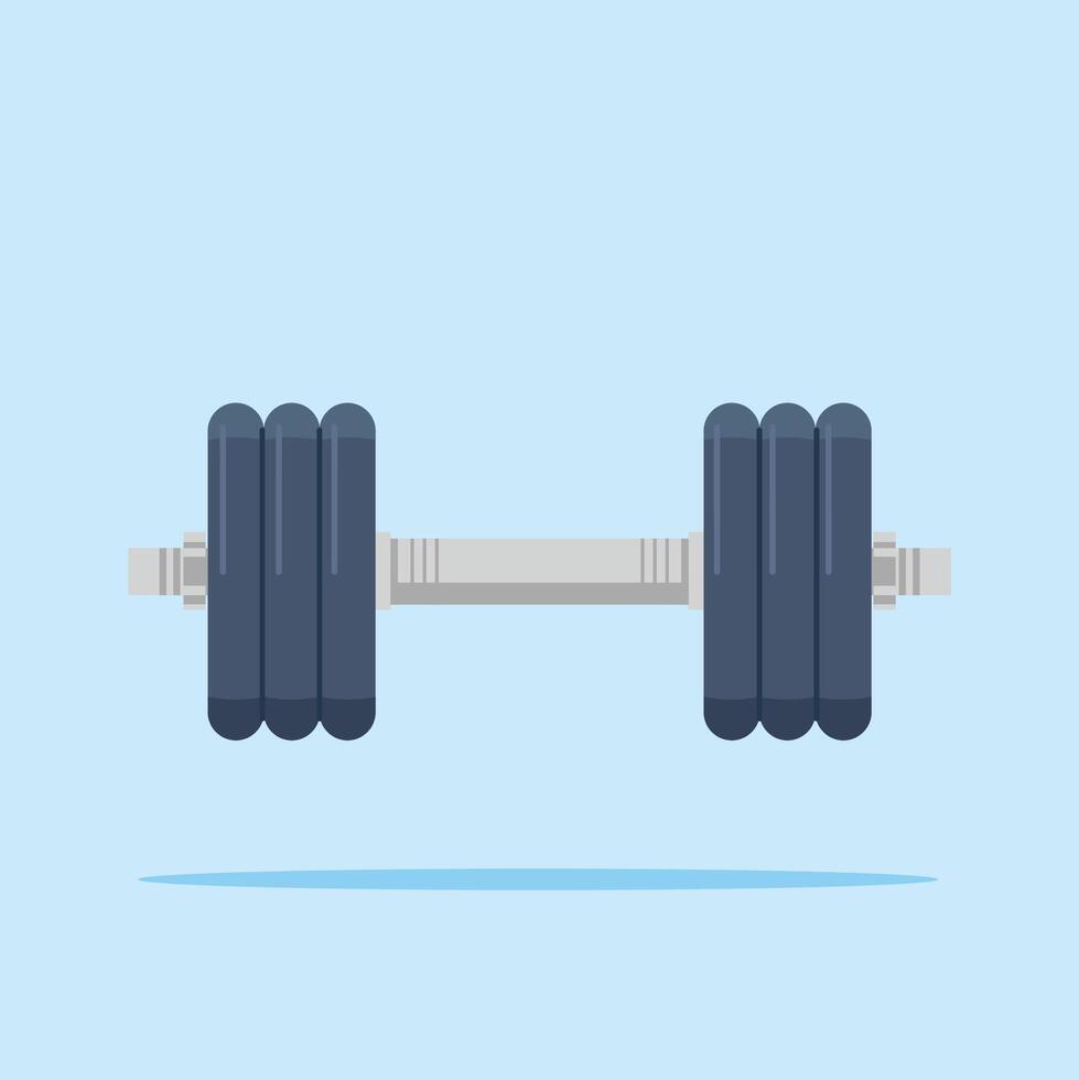 illustration of barbell or dumbbell weights with plates of the same size. design for gym, bodybuilding or sports vector