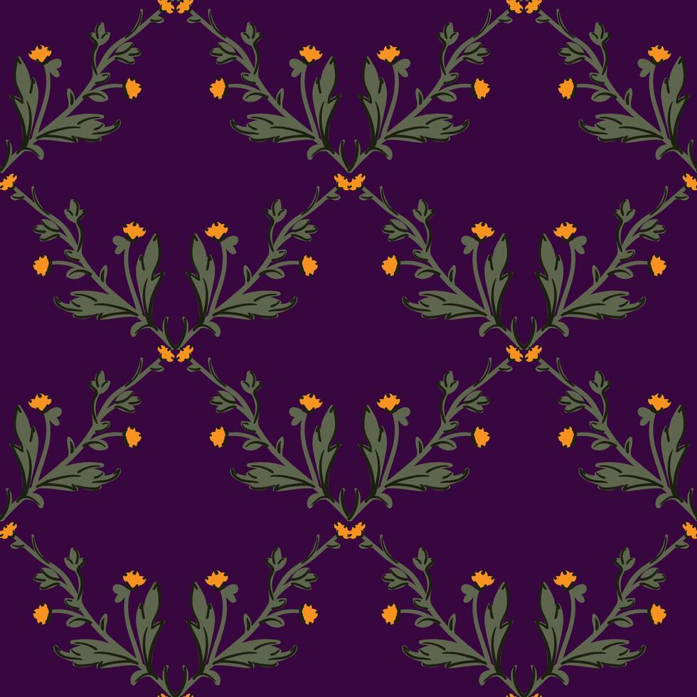 Coquette trellis, floral seamless pattern, checkered background fabric, wallpaper, wrapping, clothes vector