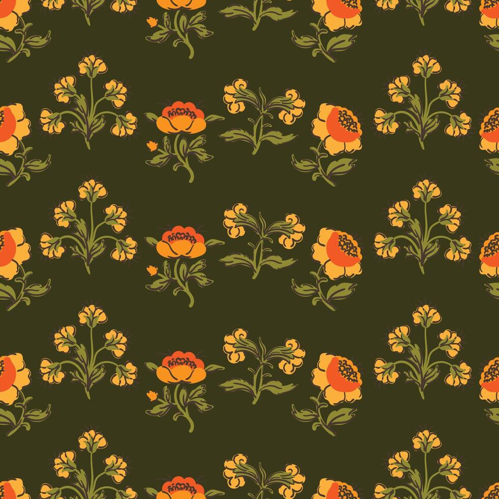 Coquette rustic floral seamless pattern background for fabric, wallpaper, wrapping, clothes vector