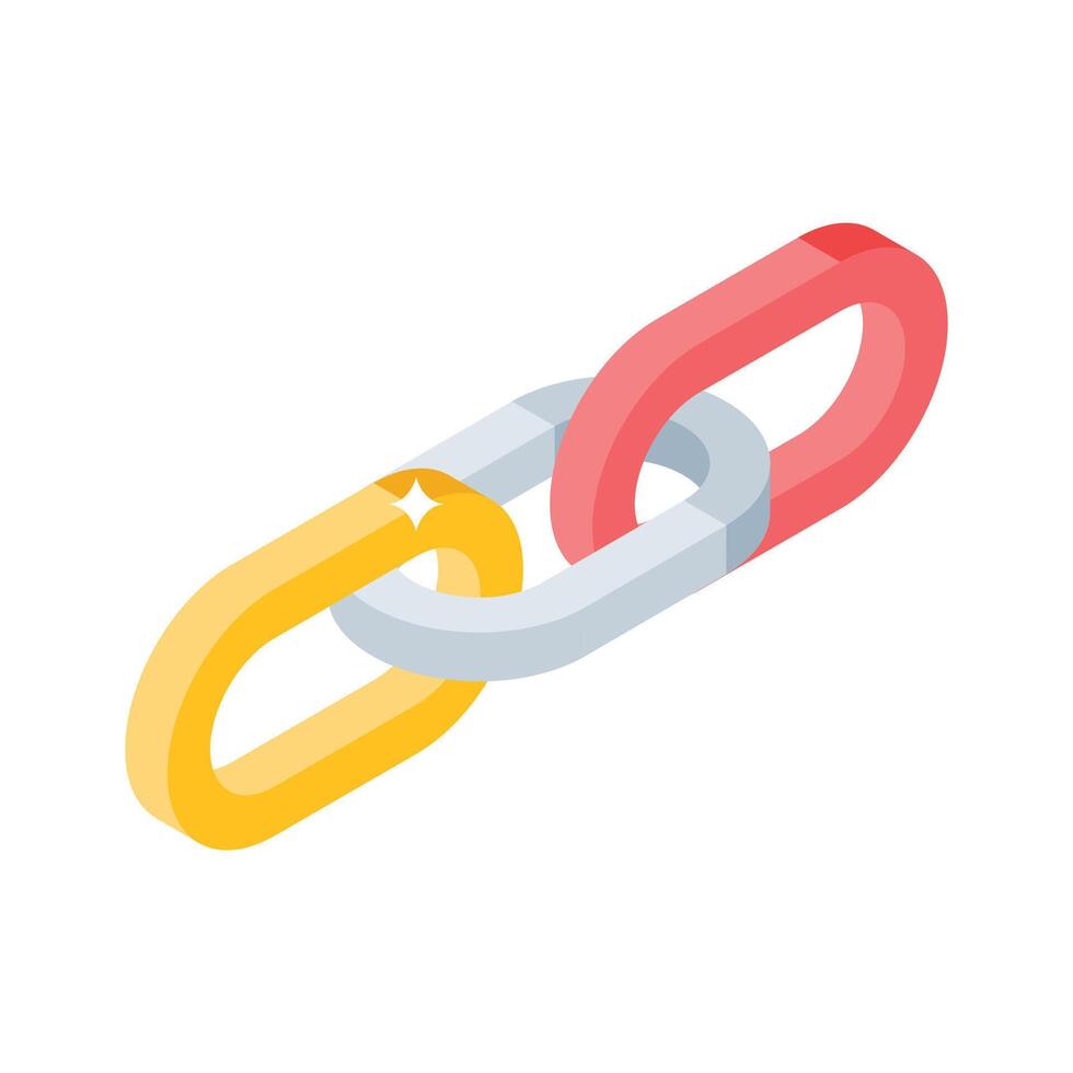 Check out this isometric icon of seo backlink chain vector