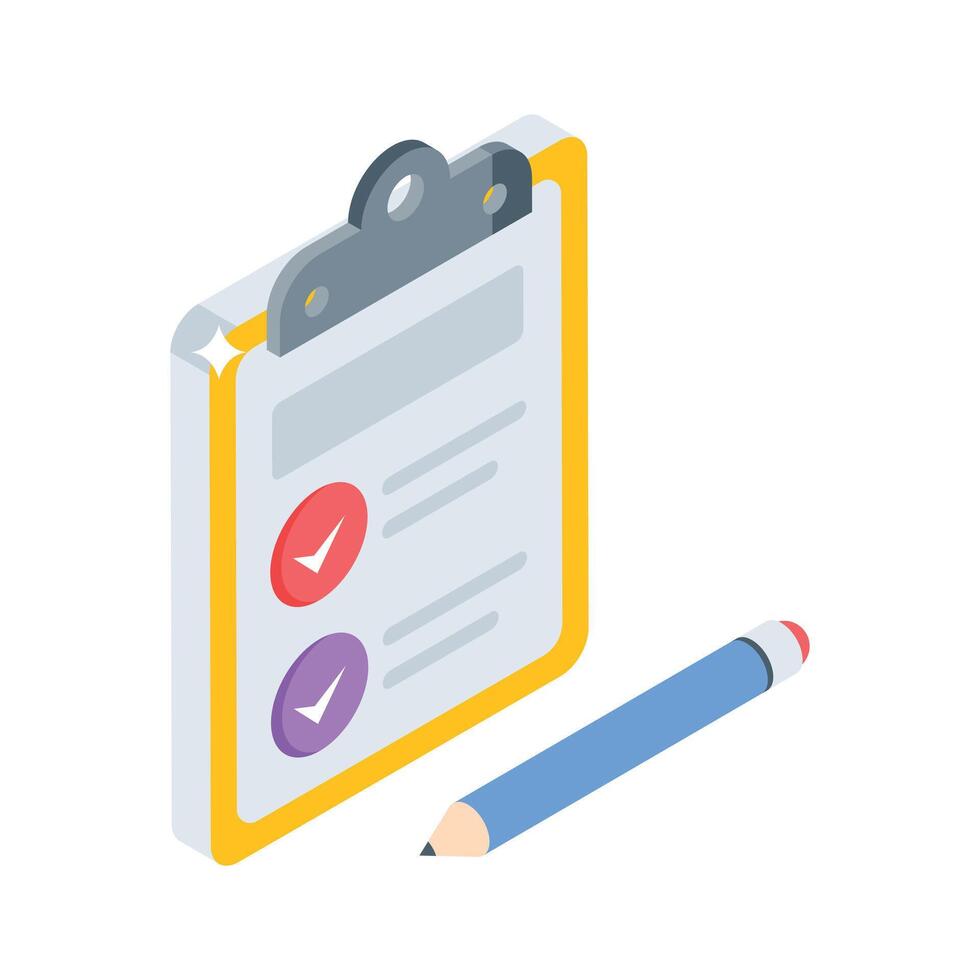 Well crafted isometric icon showing task management vector