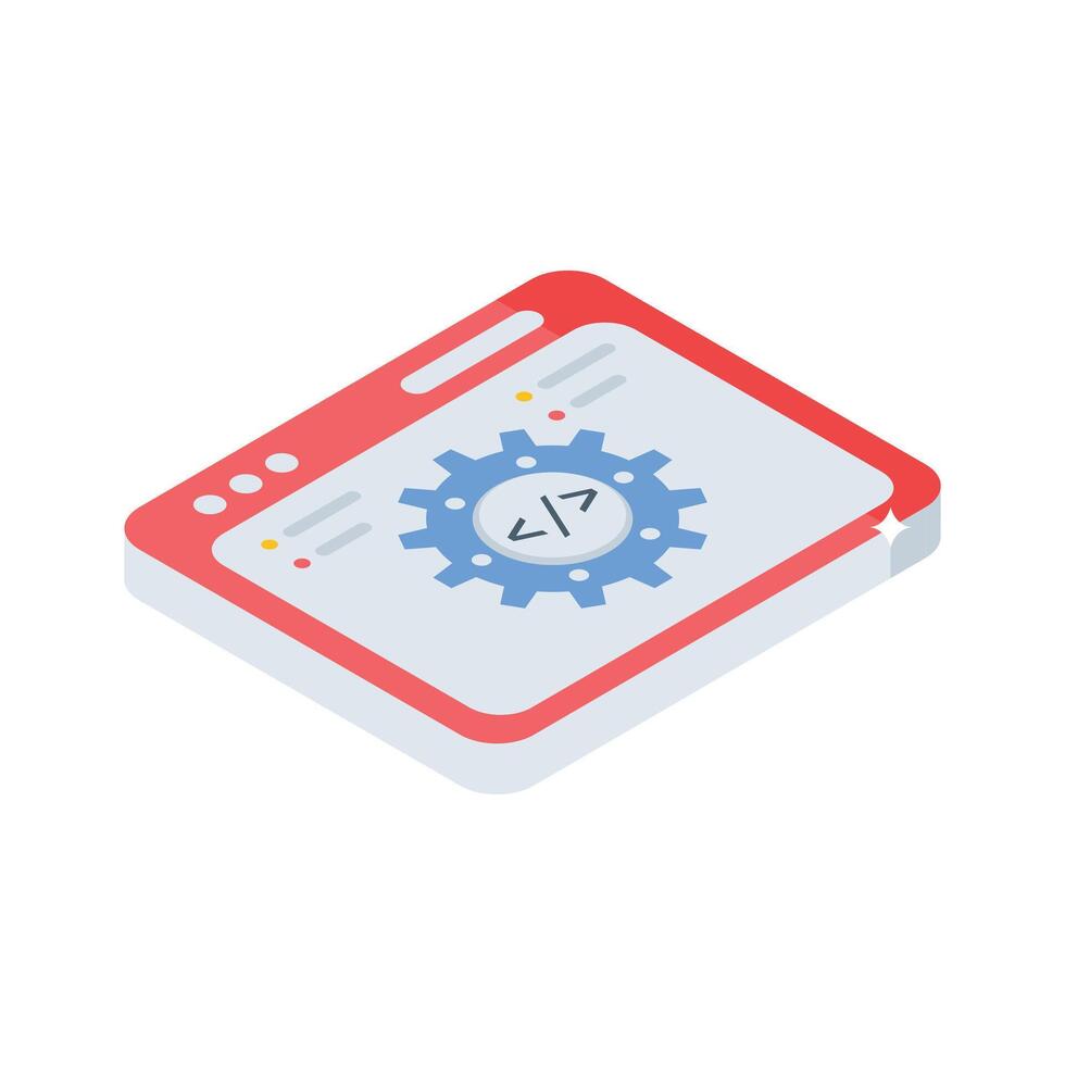 Premium isometric style icon of website development board vector