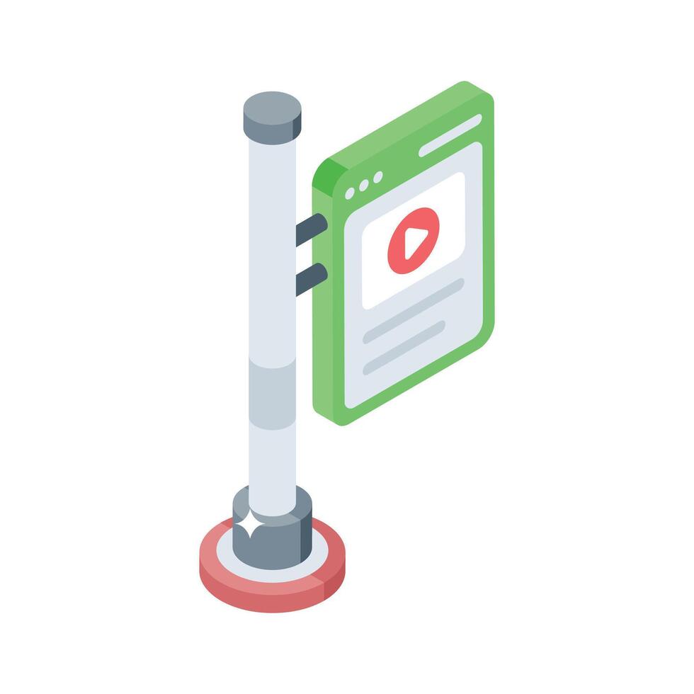 Premium isometric icon of panel ad system vector