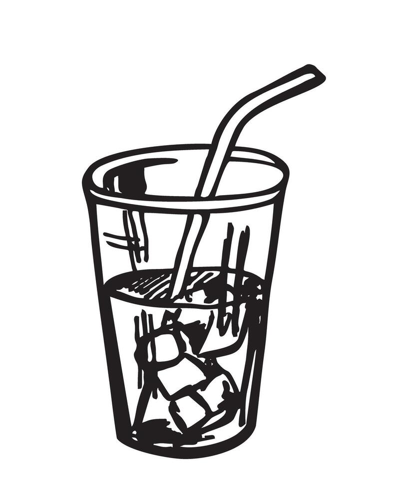 Hand drawn alcoholic drinks, soft drink, cocktails. Summer holiday and beach party concept. For bar design, bottles, glasses, drinks, cocktails vector