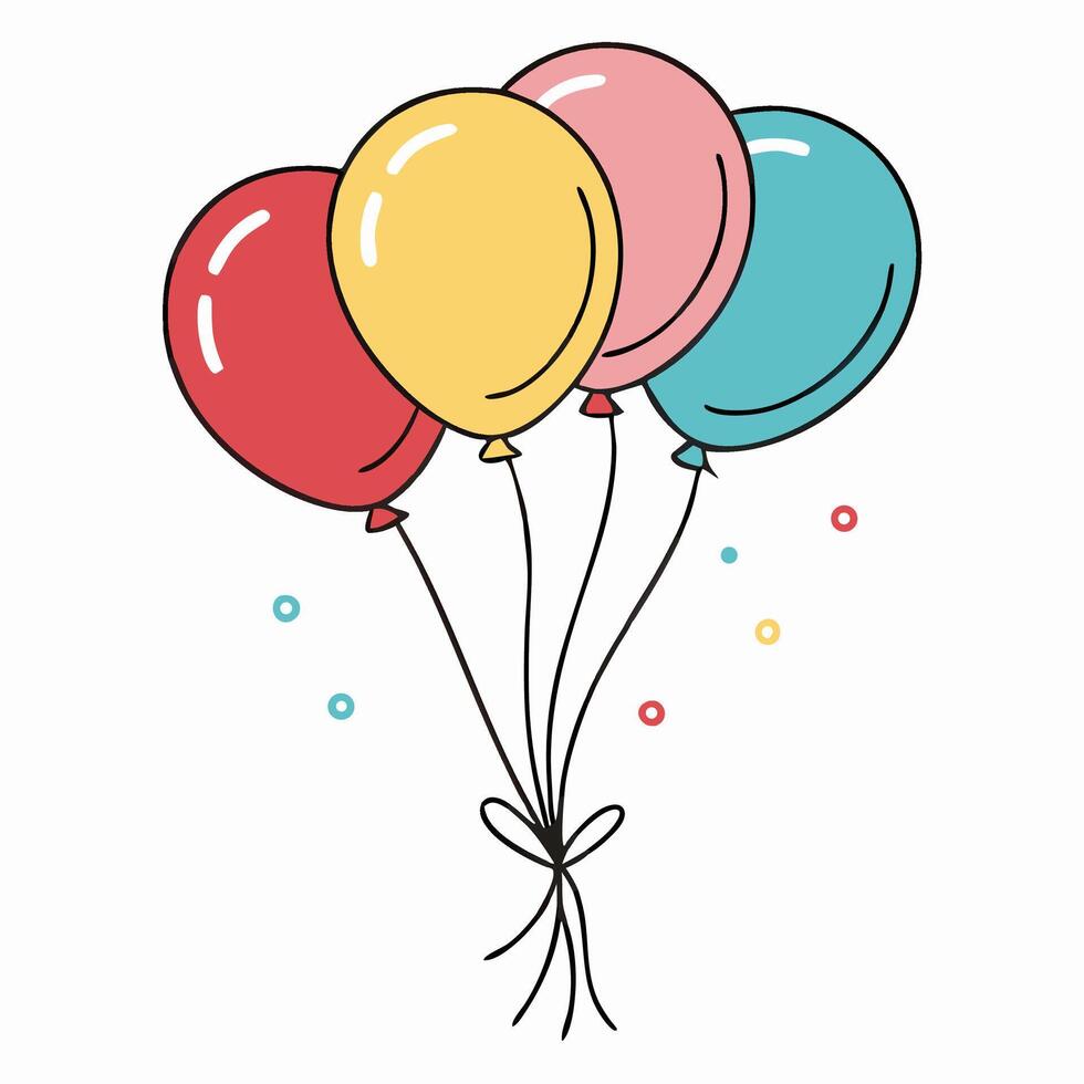 Colorful Bunch of Balloons Illustration vector