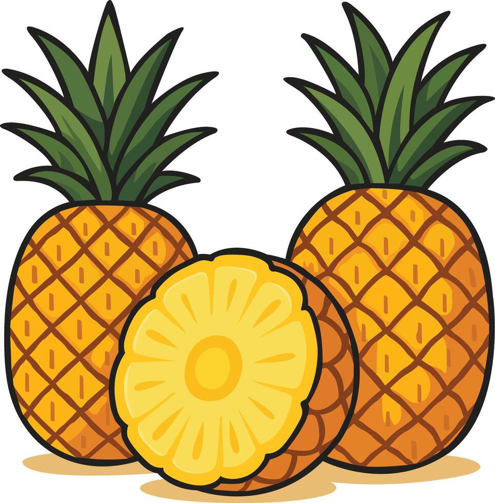 Whole and Sliced Tropical Fruit Clipart vector