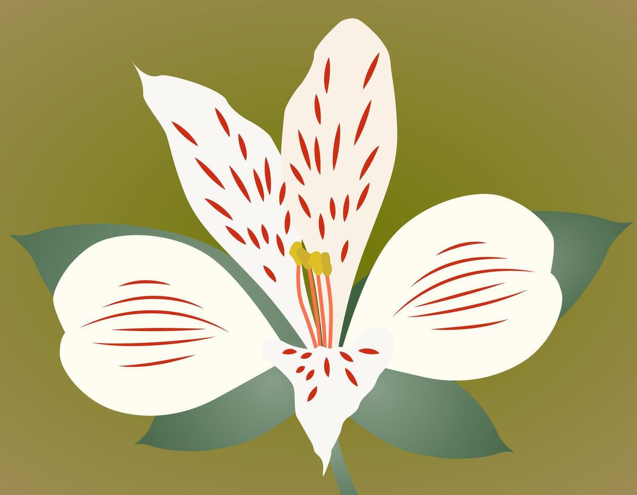 Blooming flower in soft colors. Flower in bright colors in flat design style. vector